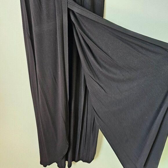 EUC SHEIN SXY BLACK DEEP V NECK TULIP STYLE MAXI DRESS SIZE L - Picture 4 of 15